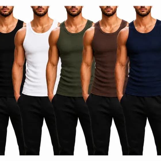 Kit 3 Regata Canelada Masculina Americana Camiseta Básica Modelo Americano Camisa Academia