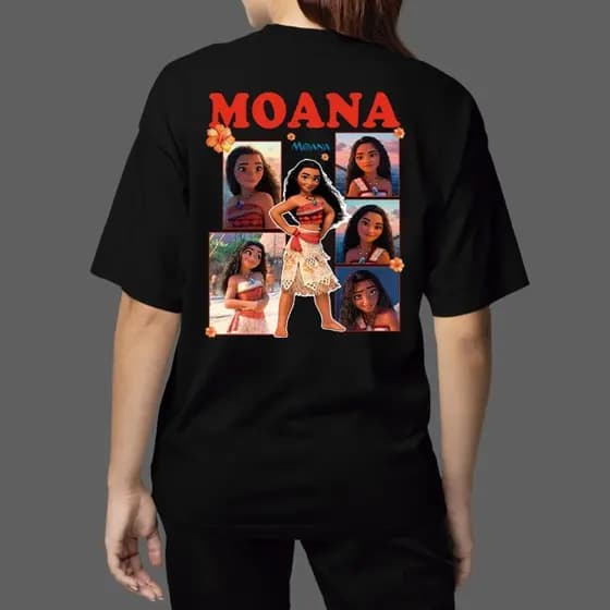 Camiseta Oversized T-shirt Blusa Moana e Maui Camisa Confortável De Algodão Unissex Filme Princesa