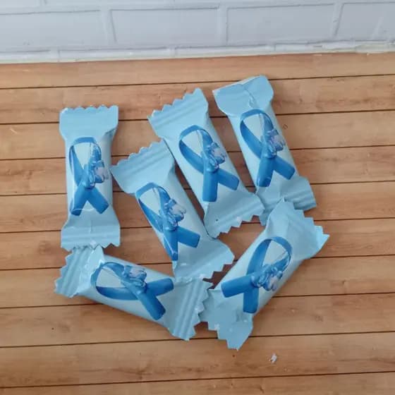 Bala Personalizada Novembro Azul Mimos para Clientes com Logo | 50 e 100 Unidades