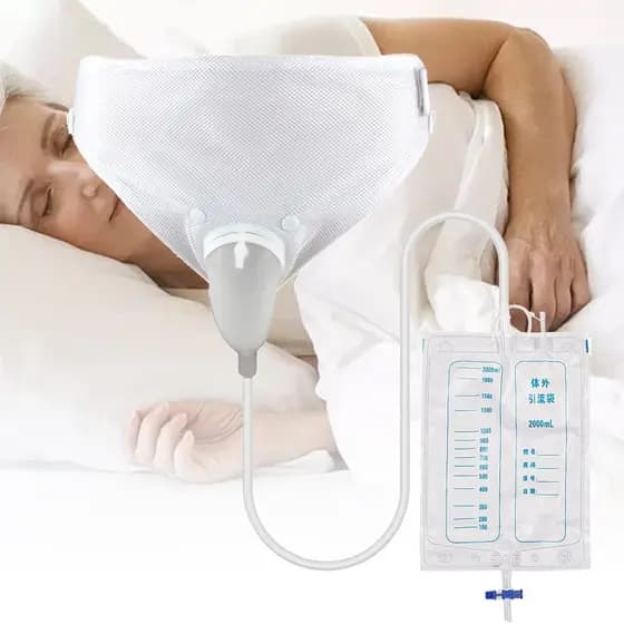 Saco De Urina Masculino Reutilizável Silicone Coletor Funil Com Cateter Para Homens Velhos Higiene Feminina