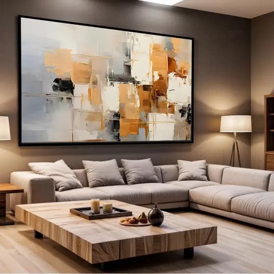 Quadro Decorativo Canvas Abstrato Formas Sala Canvas Premium Decoração Casa