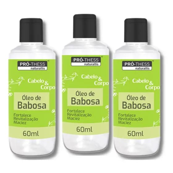 Kit 3x Oleo de Babosa Aloe Vera Para Cabelo e Corpo Força Nutrição e Perfume