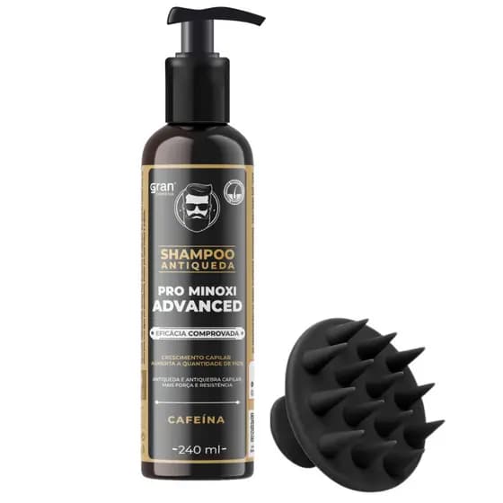 Kit Cuidado Capilar Shampoo Antiqueda Pro Minoxi + Escova Massageadora de Couro Cabeludo