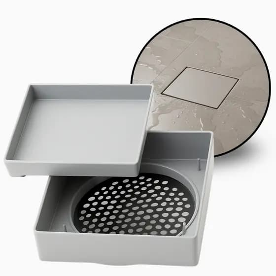 Kit Ralo Invisível 10x10 Oculto Plástico ABS Porcelanato Branco Cinza Claro Cinza Escuro Preto