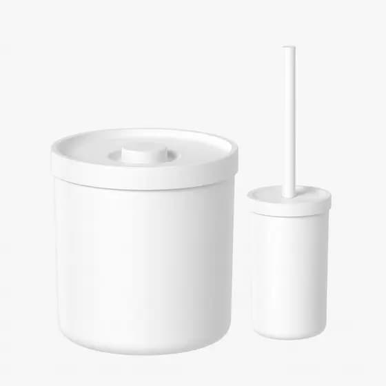 CONJUNTO BANHEIRO LIXEIRA E ESCOVA BOLD 2UN BRANCO FECHADO