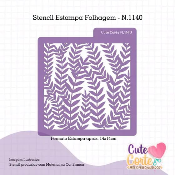 Stencil - Estencil - Molde Vazado para Pintura - Folhagem N1140 - molde vazado - Stencil / Estêncil