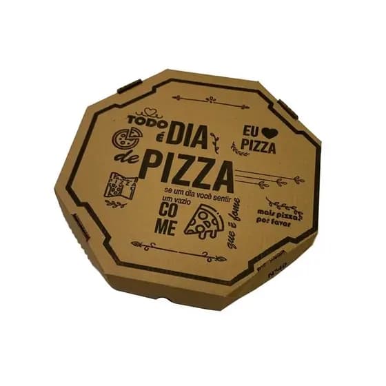 Caixa De Pizza Papelão Montável Oitavada 20cm Estampada C/25