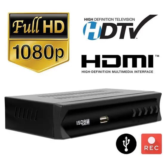 Conversor Digital Terrestre Full HD USB + Antena Digital.