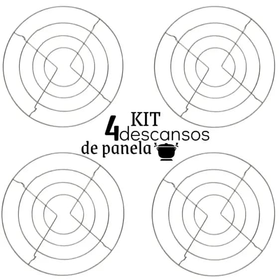 Kit De Descansos de Panela de Inox 4 Unidades Redondos Resistentes