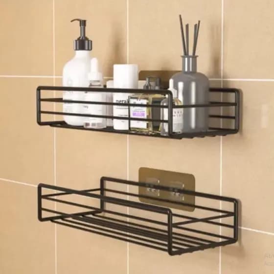 Suporte Prateleira Organizador para parede de Metal multiuso com Adesivo Cozinha e banheiro