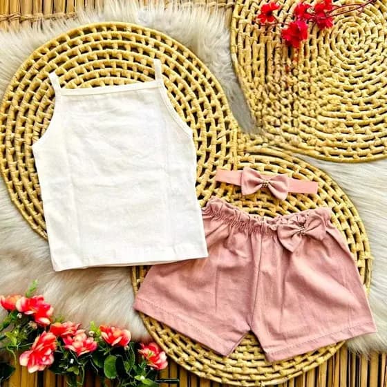 Conjunto de bebê menina verão calor 9 a 12 meses blogueirinha fashion