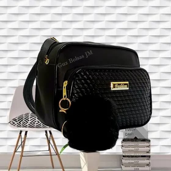 Bolsa Feminina Alça Transversal Com Regulagem Estampa Moderna Linda 3 ZÍPER