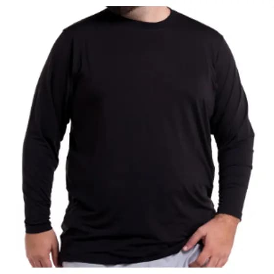 CAMISETA MASCULINA MANGA LONGA-GOLA REDONDA-PLUS SIZE POLIÉSTER