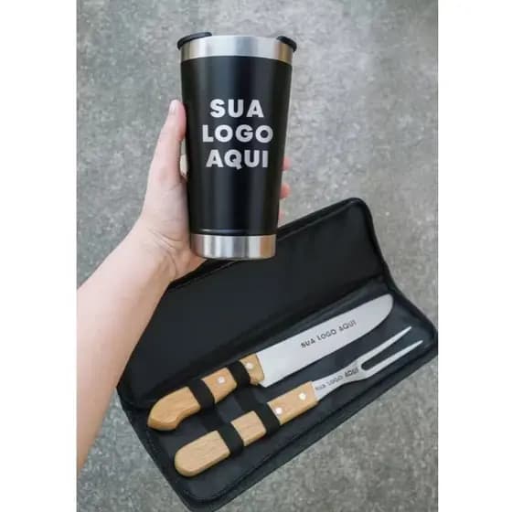 Kit Completo para Churrasco com Facas e Tábua de Madeira