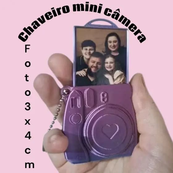 kit chaveiro de câmera porta foto 3x4, 1 ou 2 unidades (ESTILO INSTAX), polaroid.