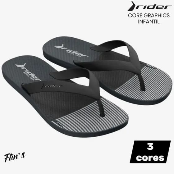 Chinelo Rider Core Graphics Infantil Original Slide Dedo Menino Casual Macio