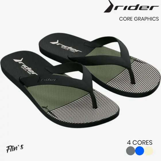 Chinelo Rider Masculino Core Graphics Confortável Antiderrapante Estiloso