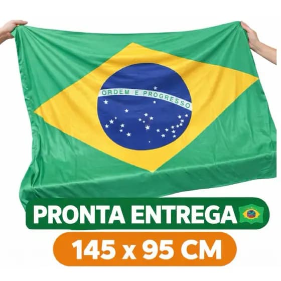 Bandeira do Brasil 145x95cm – Tecido Leve e Resistente 🇧🇷