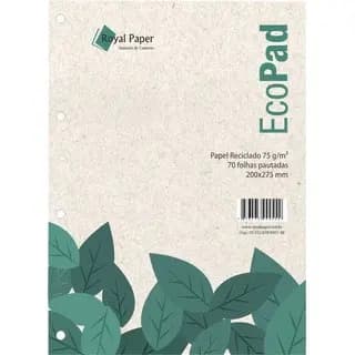 Bloco de Fichário A4 -Papel Reciclado 70F 75g Pautadas Universitario