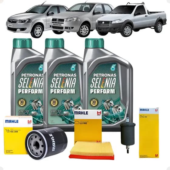 Kit Troca Óleo Selenia Filtros 5w30 Palio Siena Idea Strada Fire Flex