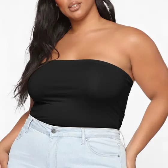Blusa Tomara que Caia Top Tube Silin Moda Pluz Size Silin Suplex