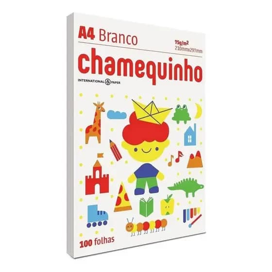 Kit 3 Papel Sulfite A4 75g Chamex Chamequinho C/ 100 Folhas