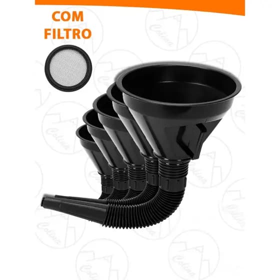 Kits 1a 5 Funil Flexível Plástico Sanfonado Óleo Motos Carros Gasolina Álcool Combustível Kolling Sell