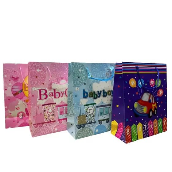 Sacola para Presente tema Baby Infantil 3D de Papel Decorada MÉDIA Menino Menina Bebe