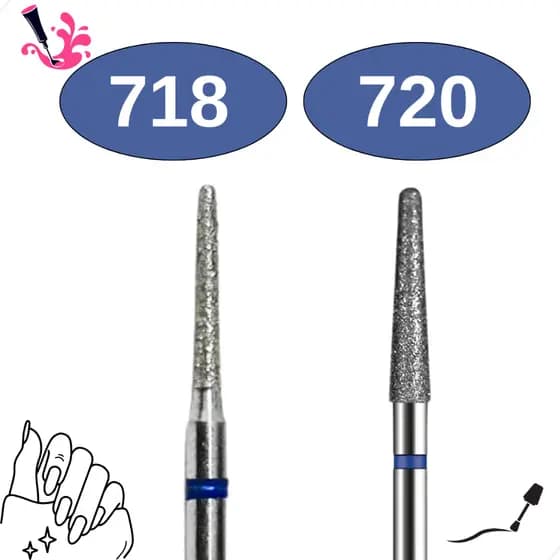 Brocas Diamantada 718 720 Cutícula Unha Motor Kit Brocas
