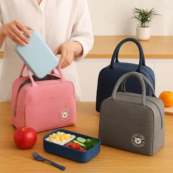 Bolsa Lancheira Térmica Portátil Com Isolamento Térmico Alça Masculina Feminina Marmita Viagem