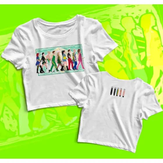 Camiseta Cropped Algodão Brasil RBD Fashion Tour Feminino e Masculino