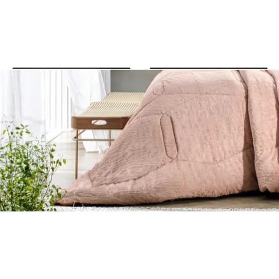EDREDOM PLUSH PELES - KING - 2.60m x 2.80m - ROSA POEMA
