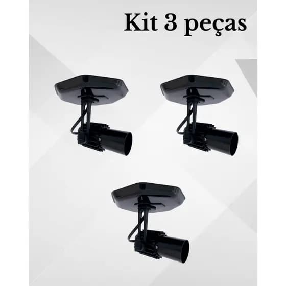Kit 3 Spot Luminaria Simples Aletado Articulado Sobrepor Teto Iluminação Decoração