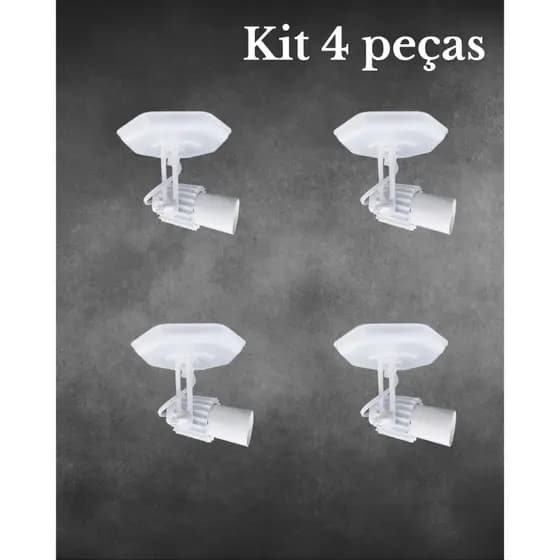 Spot Luminaria Kit 4 unidades Simples Branco ou Preto Aletado Articulado Sobrepor Teto Iluminação