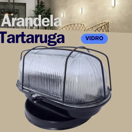 Arandela Tartaruga De Vidro para Parede Jardim Garagem