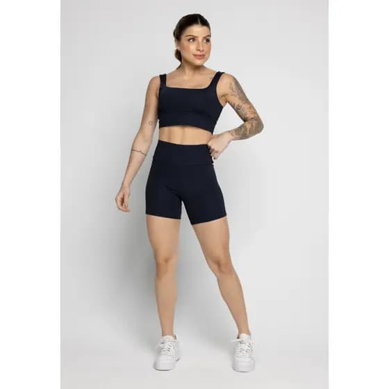 Conjunto Fitness Top Zero Transparência + Short Academia