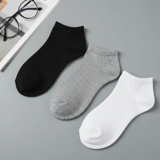 Pares Meias de Algodão Classic Cano Curto Soquete 100% Confortável Unissex Sortida