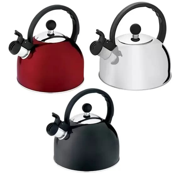 Chaleira aço Inox Com Apito Ferve Rápido Fogão Gás Esmaltada Inox ALTA QUALIDADE Marca Hercules