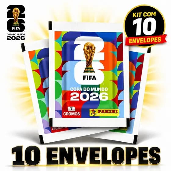Kit 70 Figurinhas Do Álbum Copa Do Mundo 2026 - 10 Envelopes - Oficial Panini