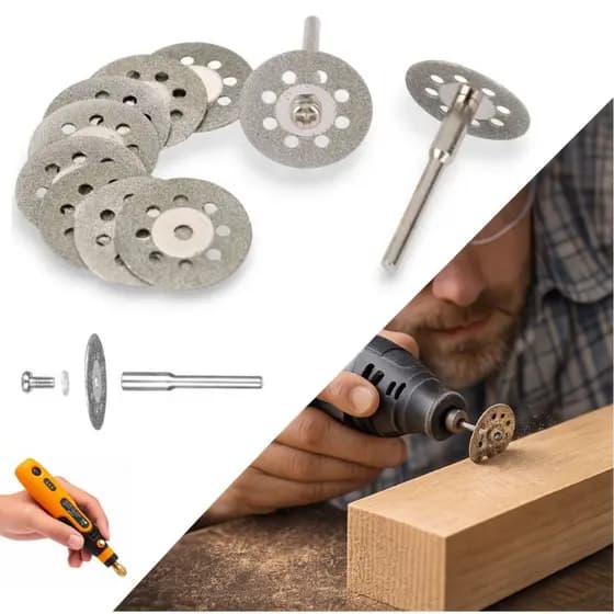 Kit 10 Unidades Disco De Corte Diamantado 22mm Para Micro Retífica Com Furo Universal ENVIO IMEDIATO