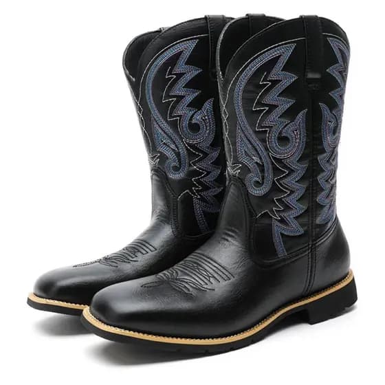 Botas De Cano Alto Bordadas Vintage Western Cowboy