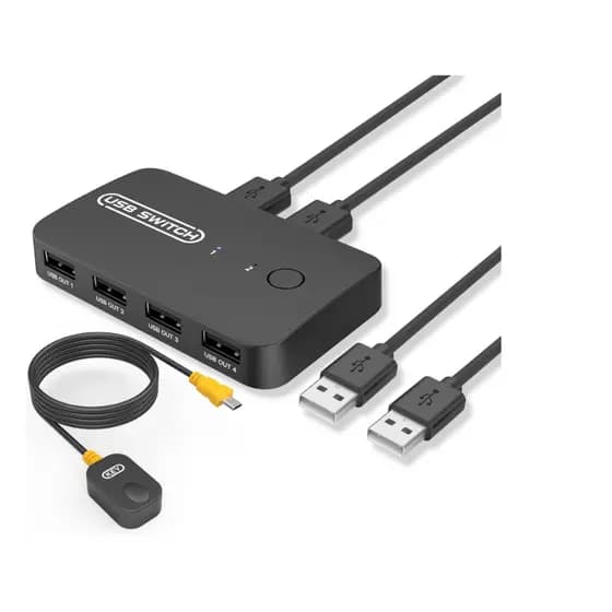 Comutador USB 2.0 Manual 2/4 Portas – Compartilhe e Controle Seus Dispositivos com Facilidade