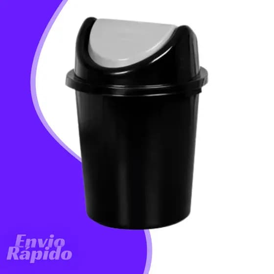 Cesto Fechado Com Tampa Basculante Vai e Vem 30 Litros Plastico Resistente Cozinha Lixo Lixeira 30L