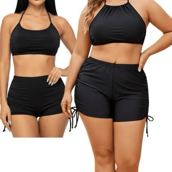 Conjunto Biquini Top E Sorts Cordinha Lateral Sunkini Feminino
