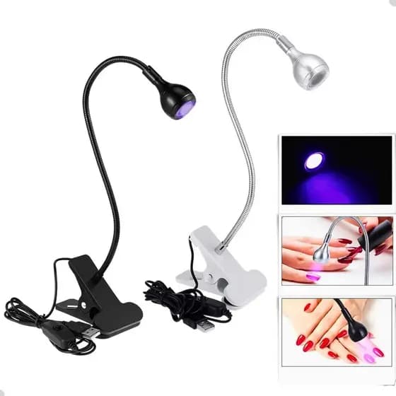 Luminaria Led Uv Clip Cabine Secagem Unhas Esmaltes Cor Preto Prata 127/220v