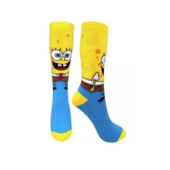 Meias Bob Esponja Unissex | Estampada Confortável | Presente Divertido