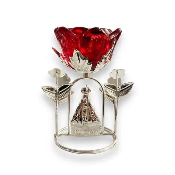 Castical Nossa Senhora Aparecida com Flor 13cm