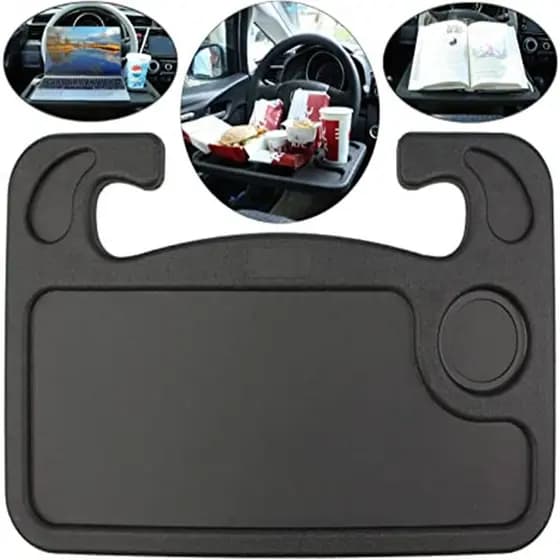 Mesa para Volante de Carro Multifuncional – Bandeja para Refeições, Notebook e Porta Copo