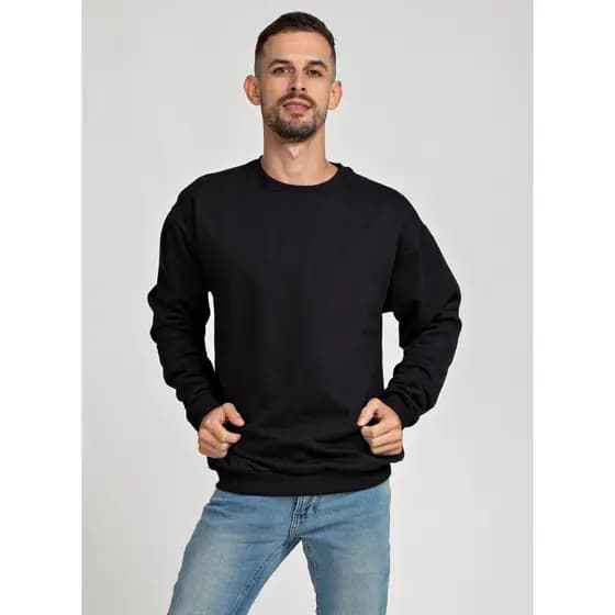 Moletom Casaco Blusão Preto Unissex 100% Algodão Frio Inverno