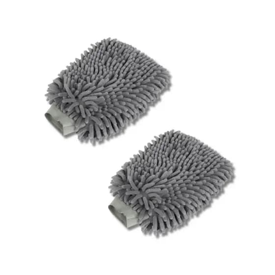 Luva Microfibra Premium Multiuso Lavagem Carro Moto Cinza 02